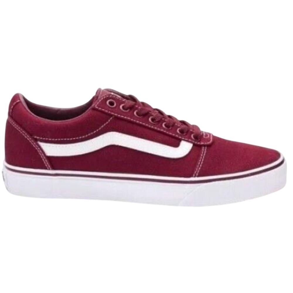 VANS Ward Low Top Sneakers Red Burgundy Maroon Skater Streetwear 10.5